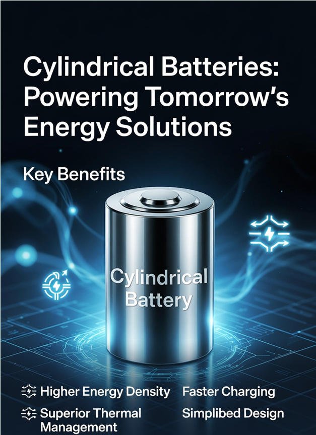 cylindrical batteries showing metal casing and industrial battery design