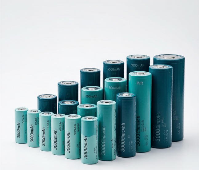 21700 battery full model range showing INR and ICR cells from 3000mAh to 5000mAh
