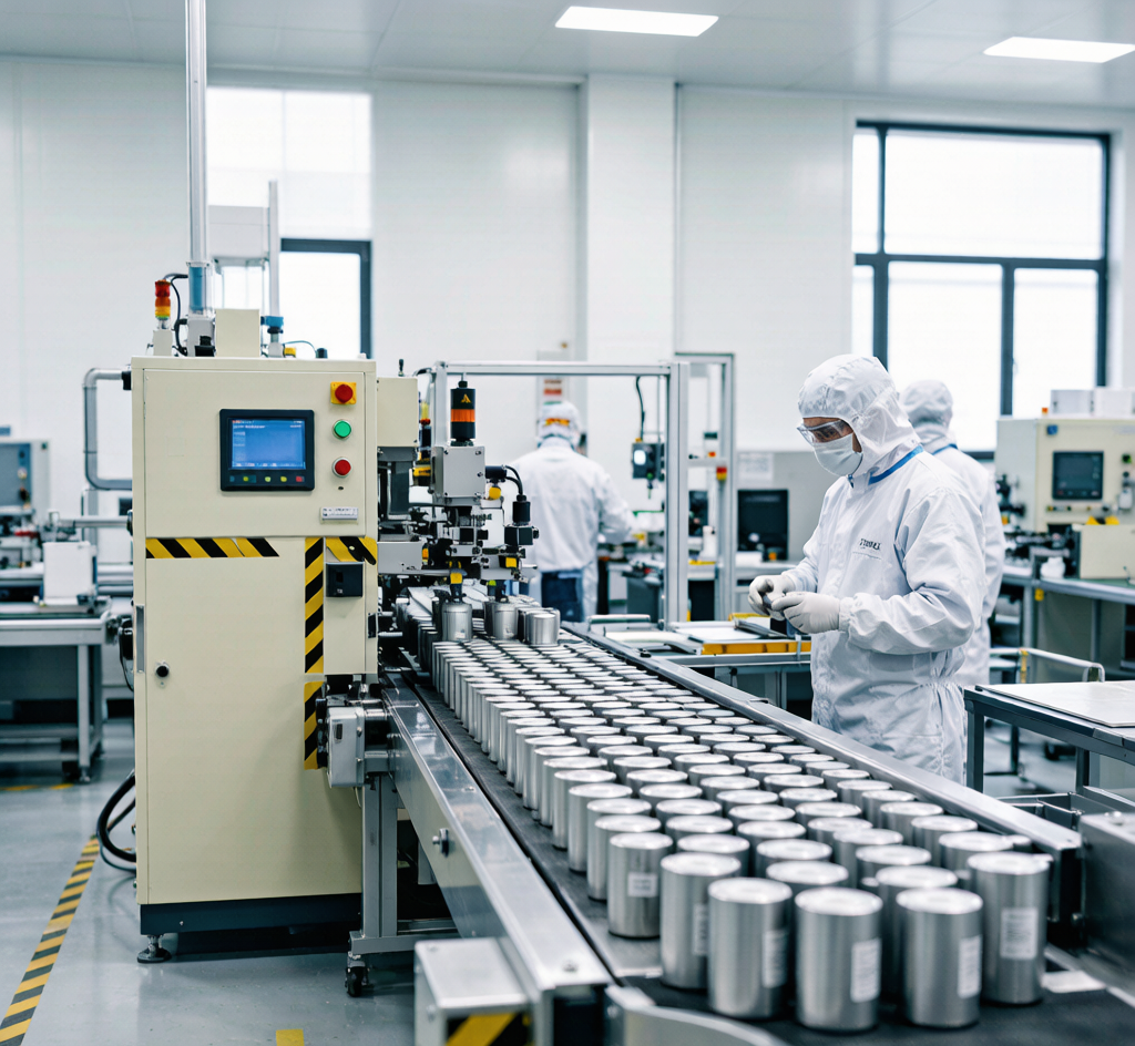 21700 battery full model lineup with INR high drain and ICR standard drain cells arranged by capacity on white industrial product catalog background