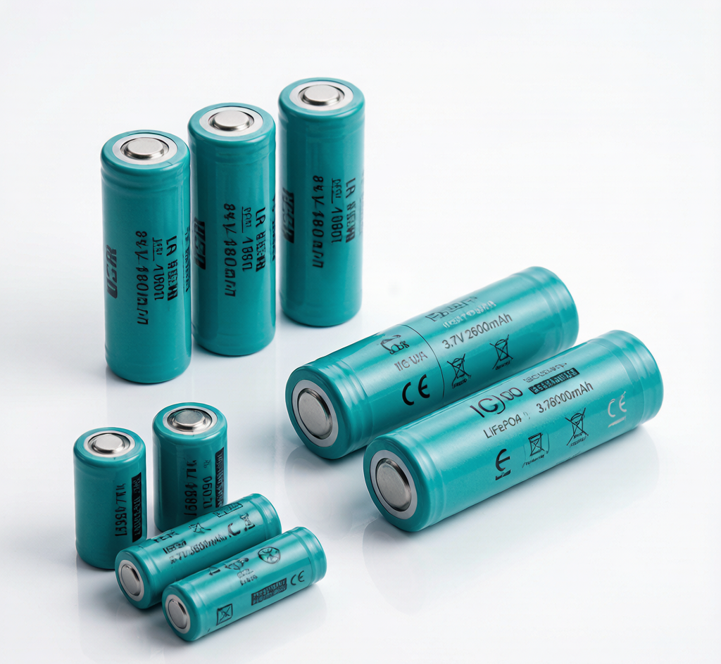 Home 2 Medical battery chemistry selection guide showing four lithium variants ICR INR LiFePO4 LiPo for portable monitor surgical tool ICU backup and wearable device applications
