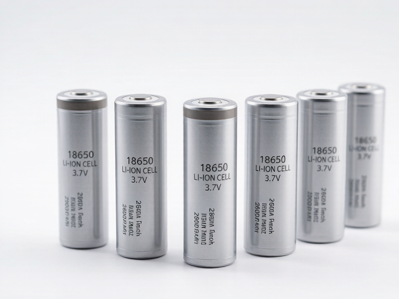 HRLI Battery 18650 lithium ion cells on white background