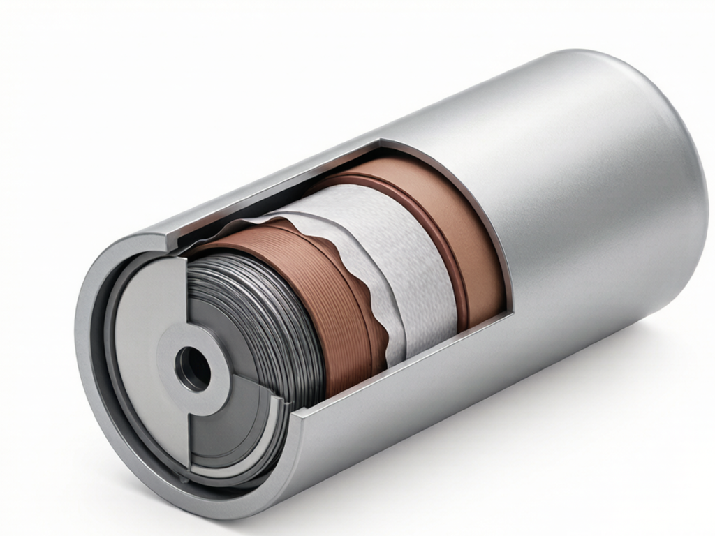 18650 battery internal structure cutaway