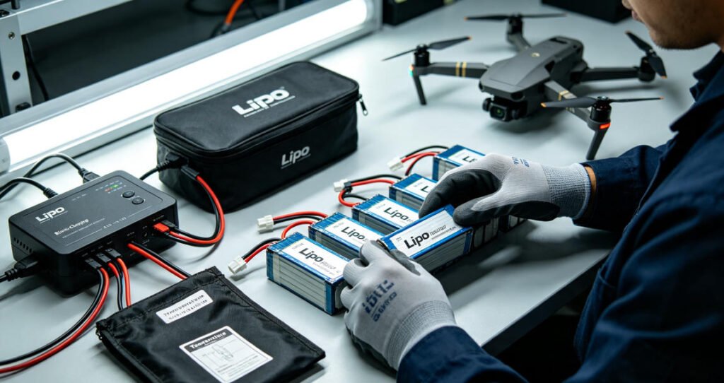 Lipo drone battery safety, maintenance and parameter comparison for professional UAVs
