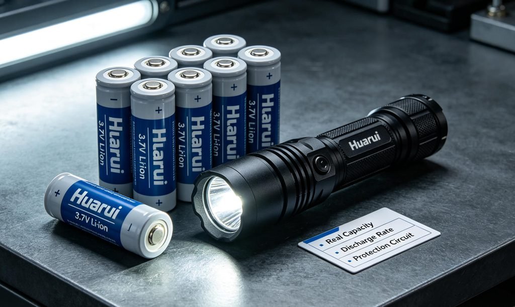 rechargeable lithium flashlight battery real capacity comparison